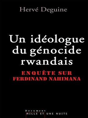 cover image of Un idéologue du génocide rwandais